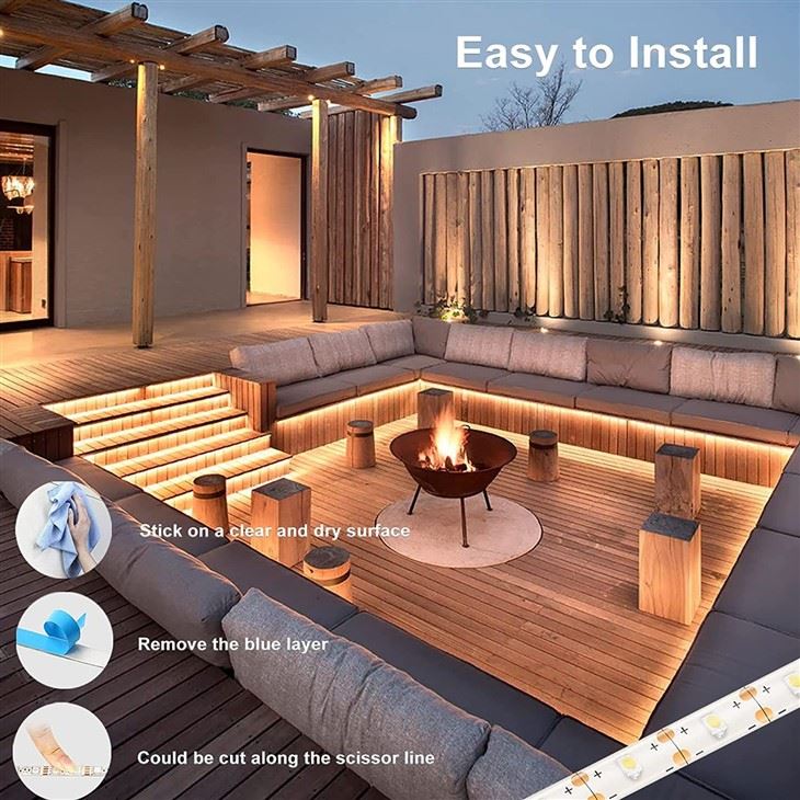 Solar Powered Strip Lights install